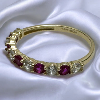 Anillo de dama churumbela con piedra rosa